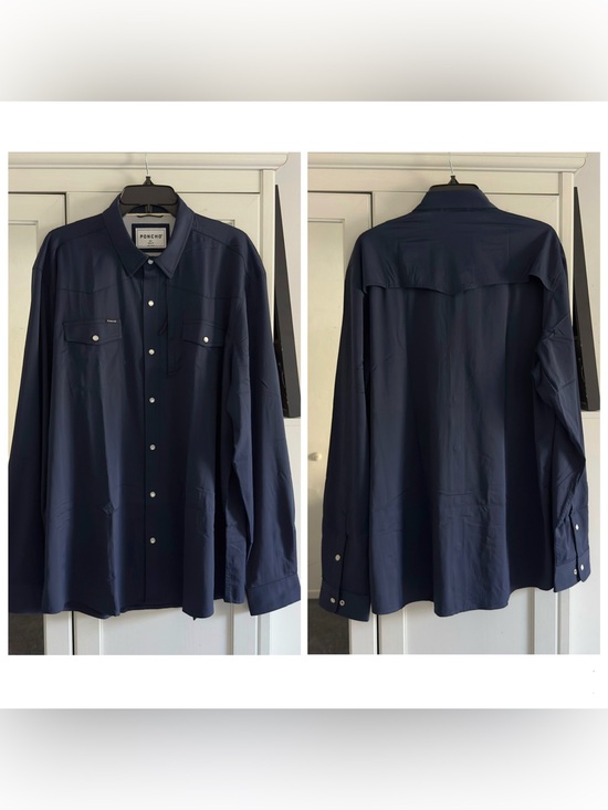 Poncho Other - Poncho The Pacifico Long Sleeve Shirt in Navy Size XXL Slim Fit